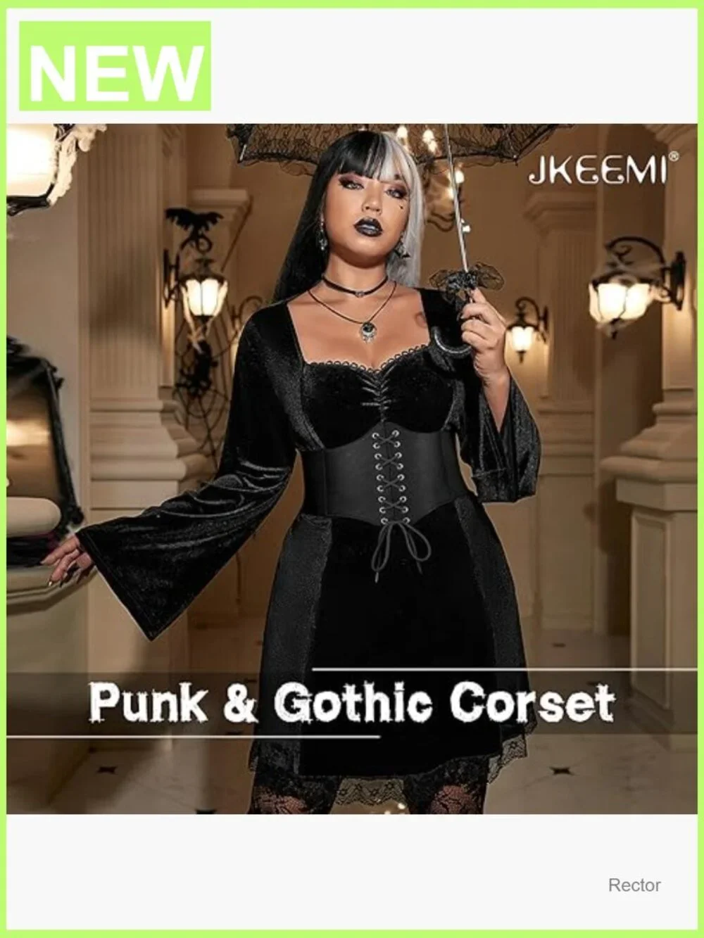 Women's Corset Belt Lace-Up Waspie Waist Cincher Victorian Punk Goth